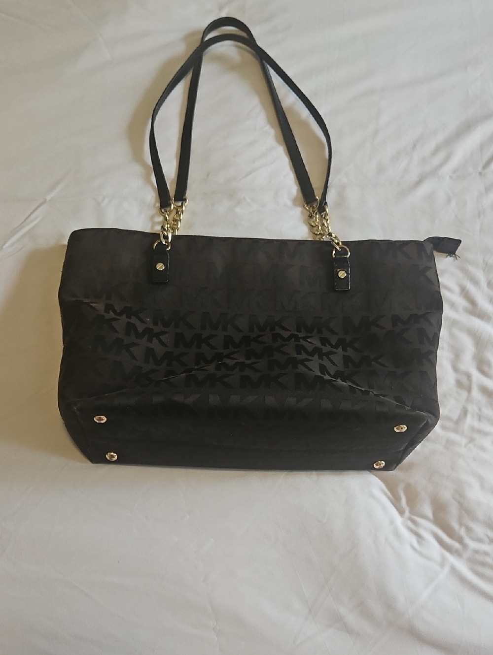 Michael Kors Monogram Canvas Chaim Tote Black